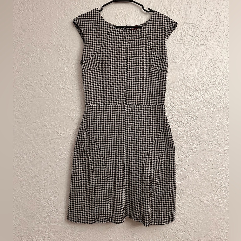 Black houndstooth dress